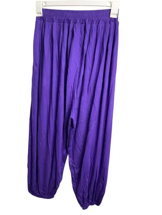 Rhea Purple Harem Pants + Crop Tank Set Boho Festival Bundle NWT + Flawed Top - Picture 4 of 9